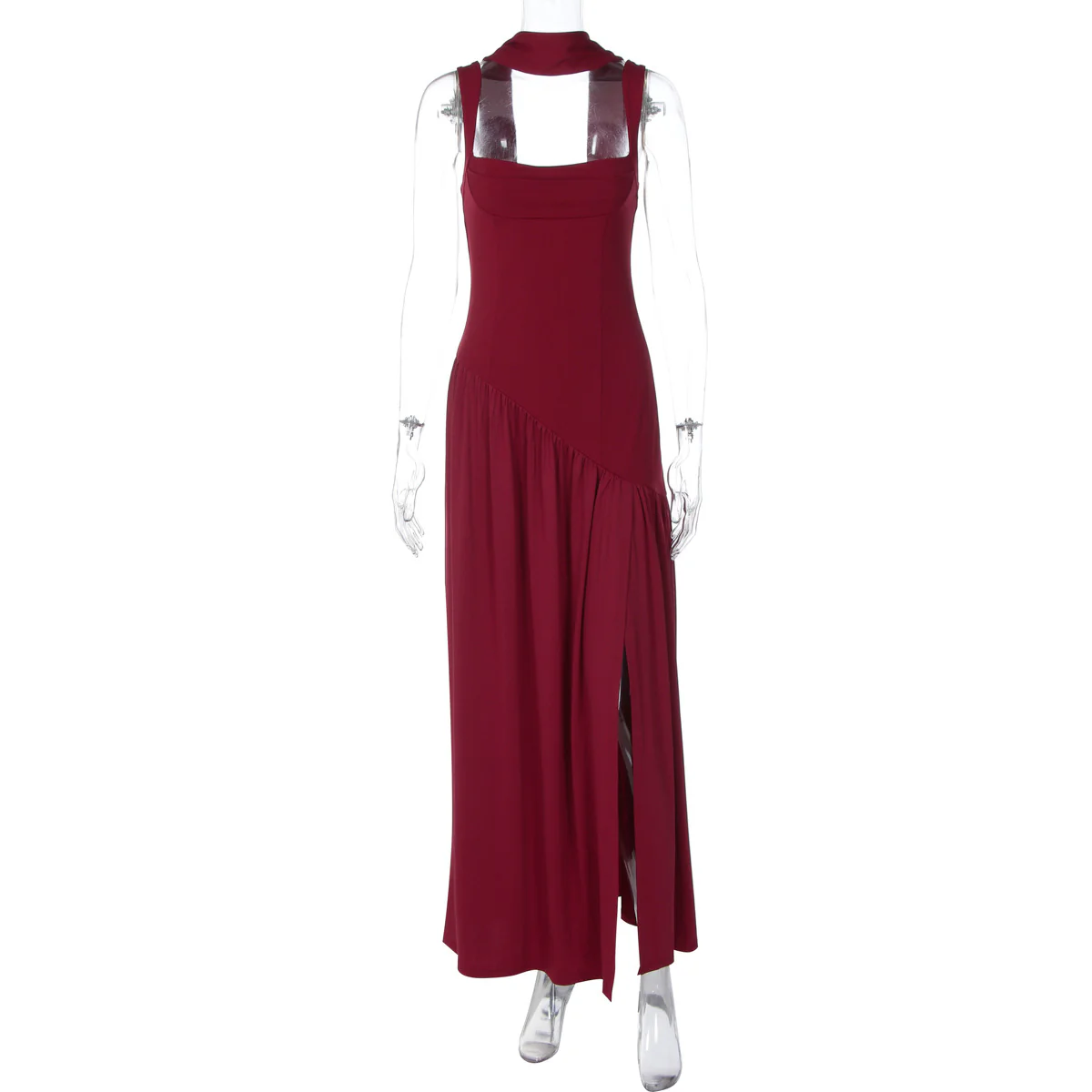 Damen Elegantes Abendkleid mit asymmetrischem Schnitt und tiefem Schlitz R&B - Image 7