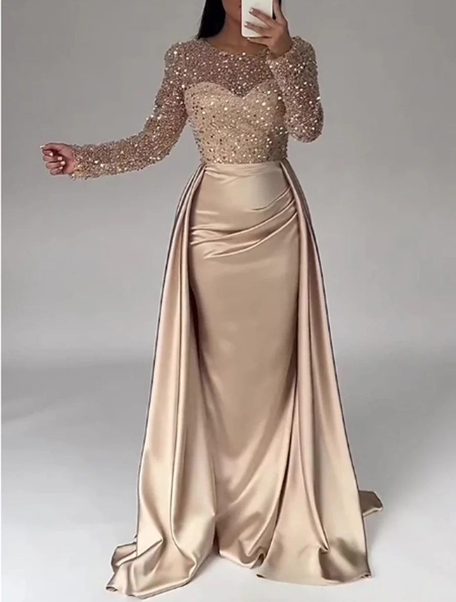 Damen Elegantes Abendkleid mit Glitzerdetails und fließendem Stoff R&B - Image 9