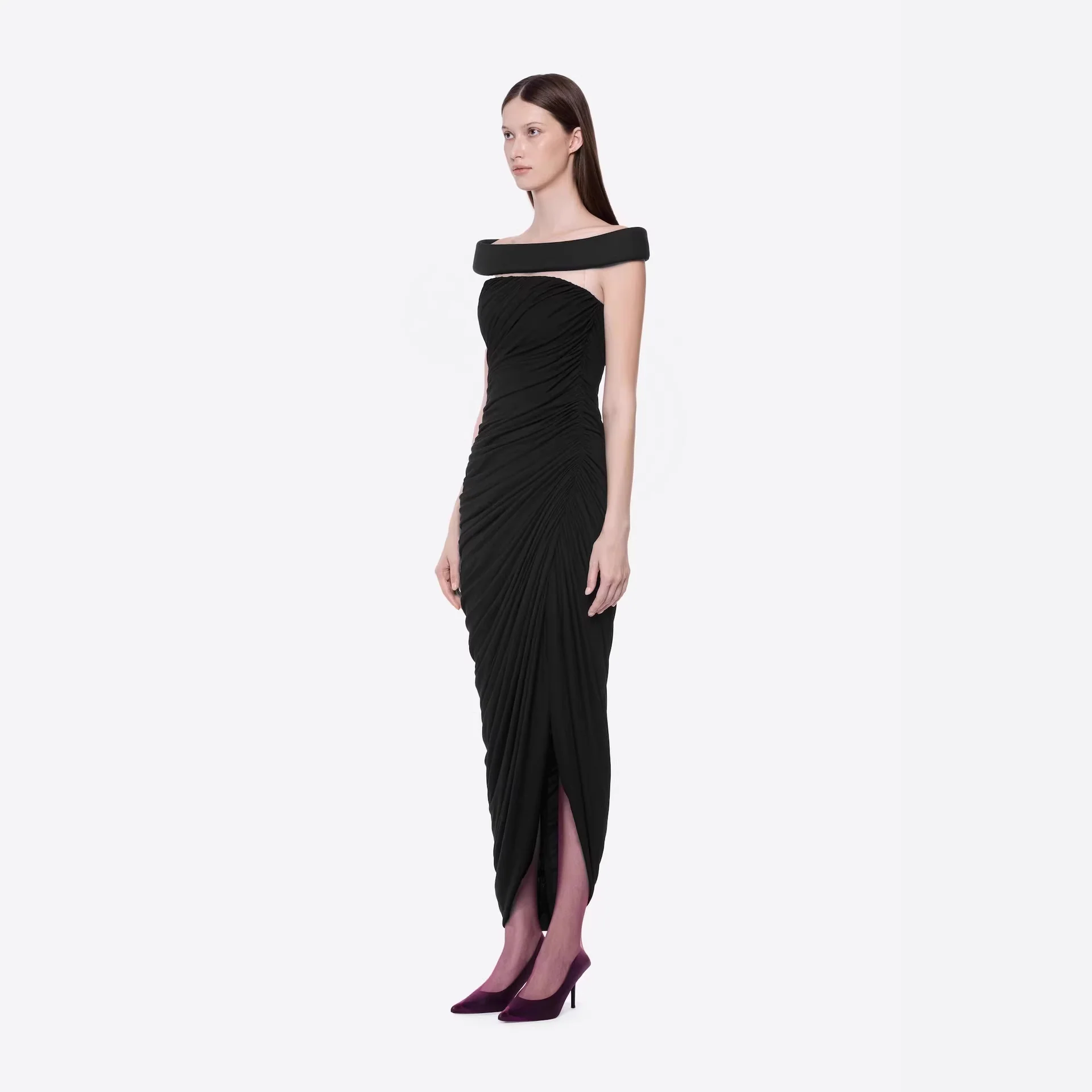 Damen Elegantes Abendkleid mit Off-Schulter-Design und raffiniertem Drapé Heidi-Mode - Image 2