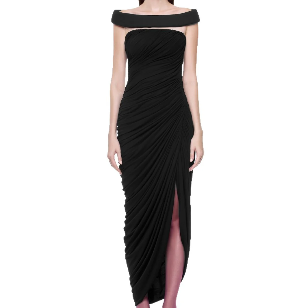 Damen Elegantes Abendkleid mit Off-Schulter-Design und raffiniertem Drapé Heidi-Mode - Image 5