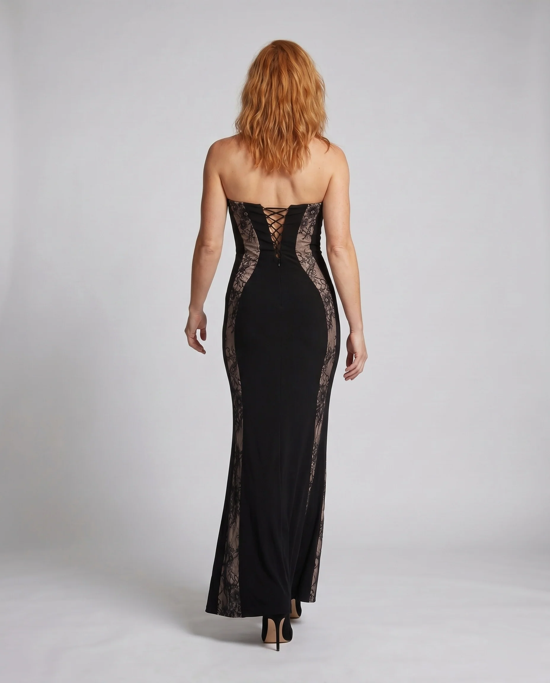 Damen Elegantes Abendkleid mit transparenten Spitzenakzenten und figurbetontem Schnitt R&B - Image 4