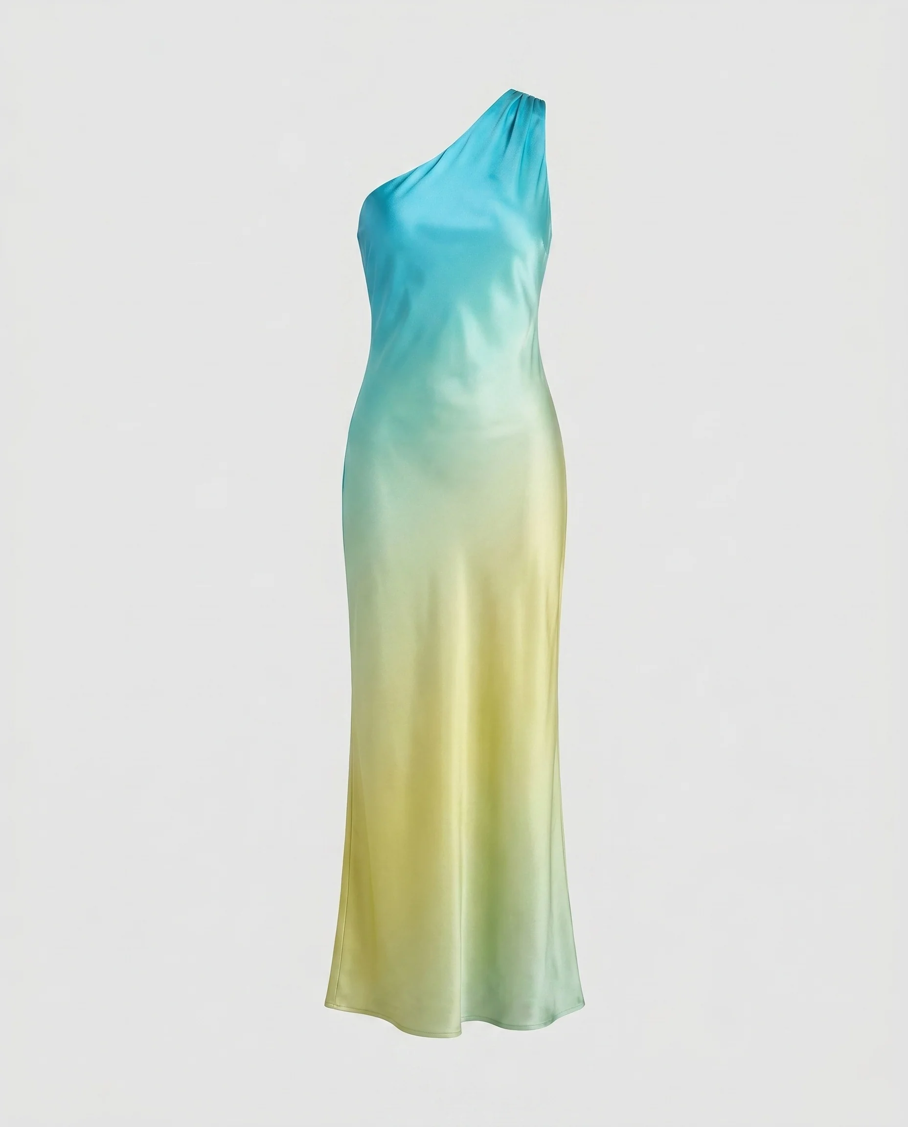 Damen Elegantes, asymmetrisches Maxikleid mit fließendem Farbverlauf R&B - Image 5