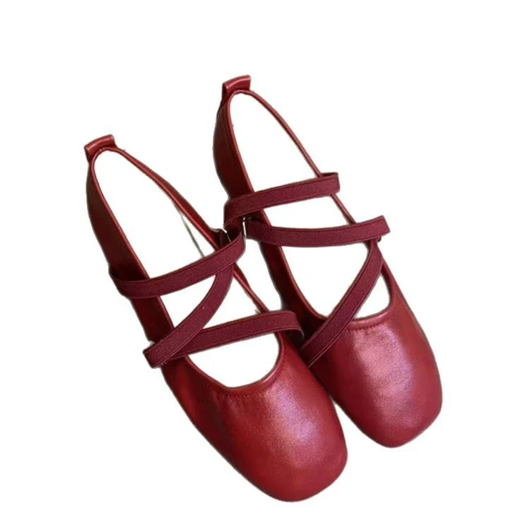 Damen elegantes Ballerina-Modell mit modischem Riemchen und hochwertigem Leder R&B - Image 5