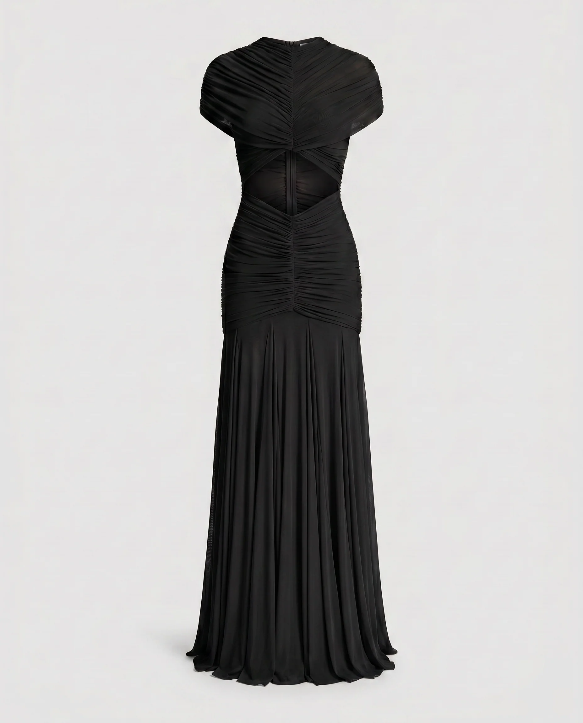 Damen Elegantes bodenlanges Abendkleid mit raffinierten Rüschen und Cut-Out-Design R&B - Image 7