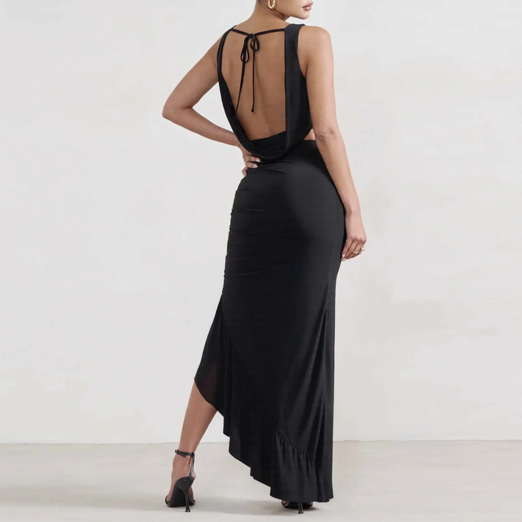 Damen Elegantes Crop-Top und Maxi-Rock Set mit hohem Schlitz R&B - Image 3