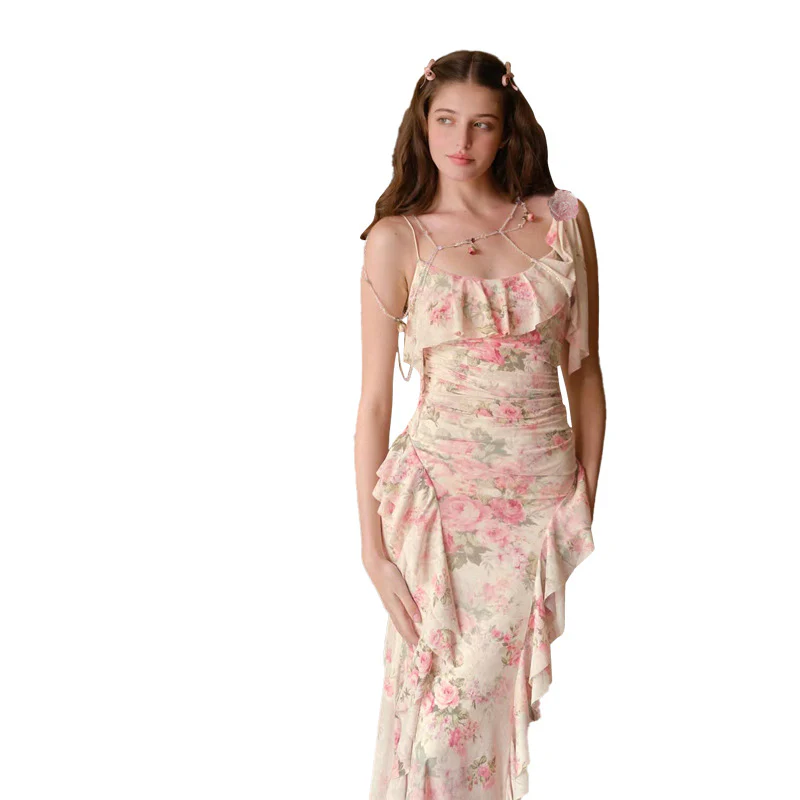 Damen Elegantes Fließendes Abendkleid mit Rüschendetails R&B - Image 5