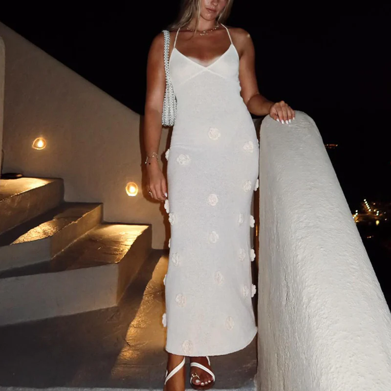 Damen Elegantes gehäkeltes Maxikleid mit floralen Applikationen R&B - Image 8