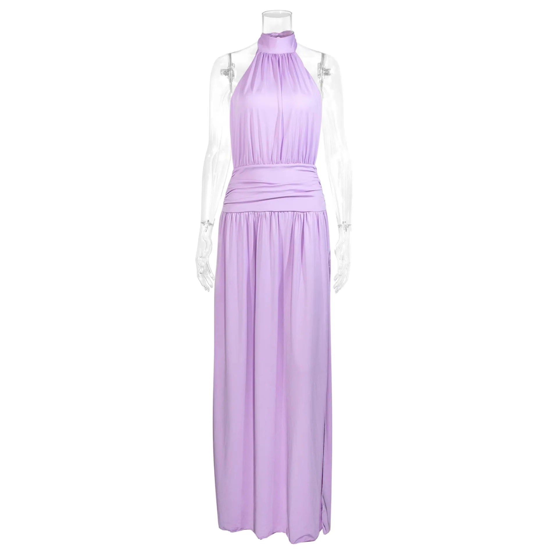 Damen Elegantes Halsnaht-Maxikleid mit seitlichem Schlitz R&B - Image 4