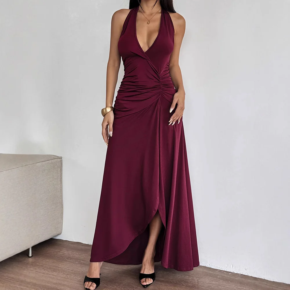 Damen Elegantes Halterkleid mit tiefem V-Ausschnitt und raffinierten Drapierungen R&B - Image 4