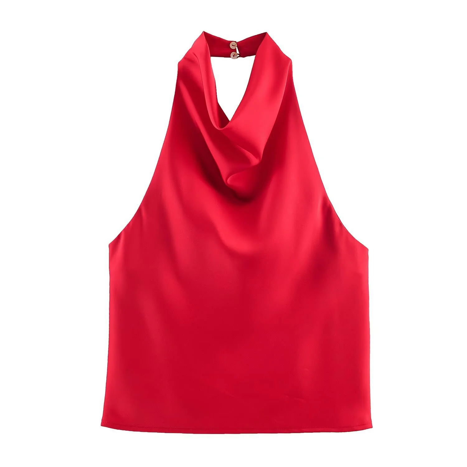 Damen elegantes Haltertop mit fließendem Schnitt und dekorativen Details R&B - Image 14
