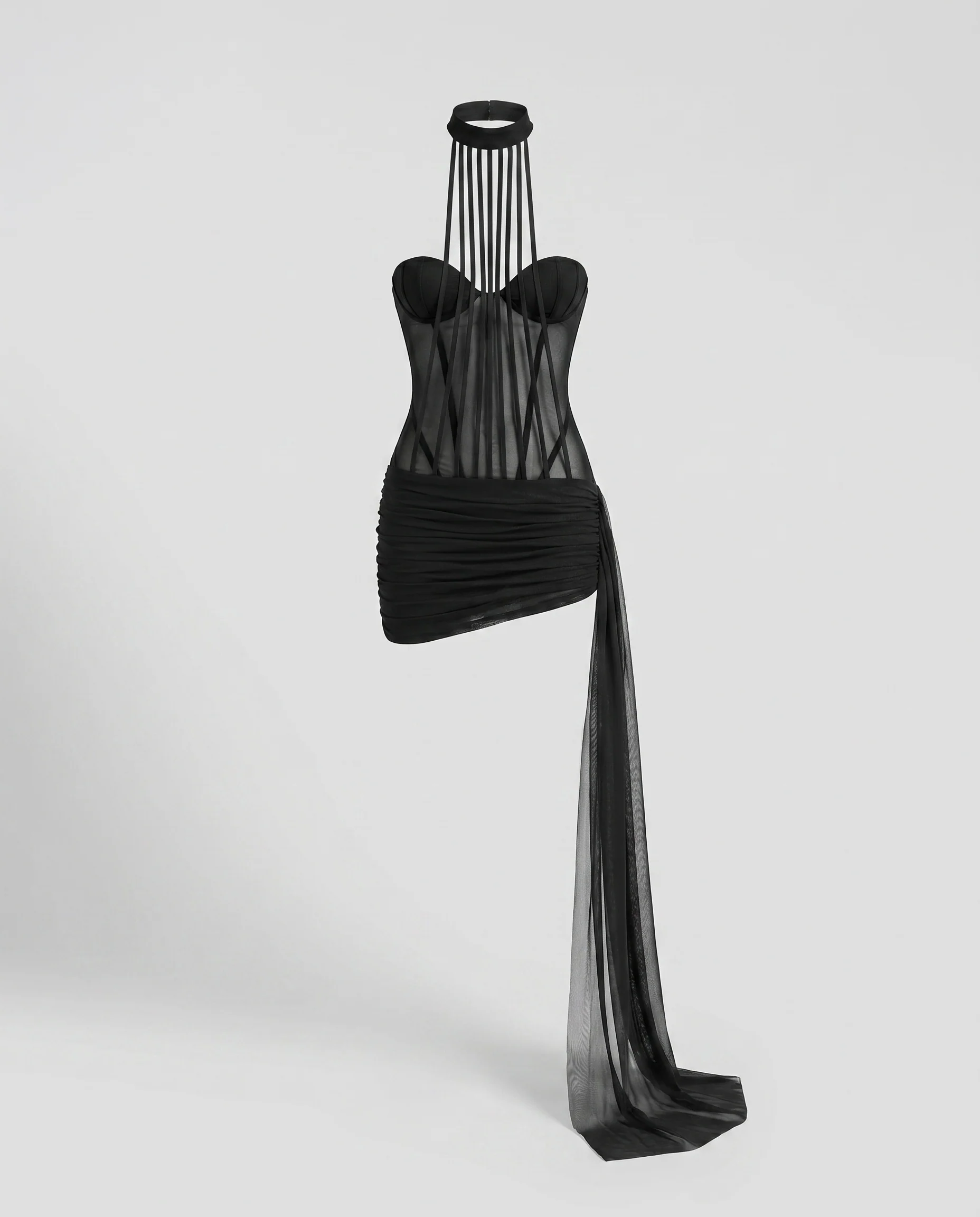 Damen Elegantes Korsett Minikleid mit transparenten Akzenten und verführerischem Design R&B - Image 5