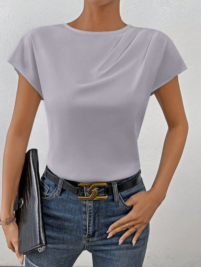 Damen Elegantes Kurzarm-Top mit modernem Schnitt und fließendem Stoff R&B - Image 6