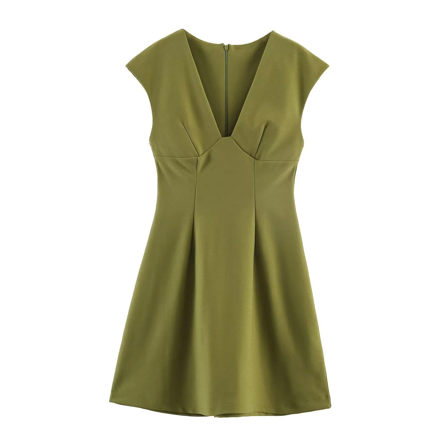 Damen elegantes Kurzkleid mit V-Ausschnitt und A-Linien-Schnitt R&B - Image 6