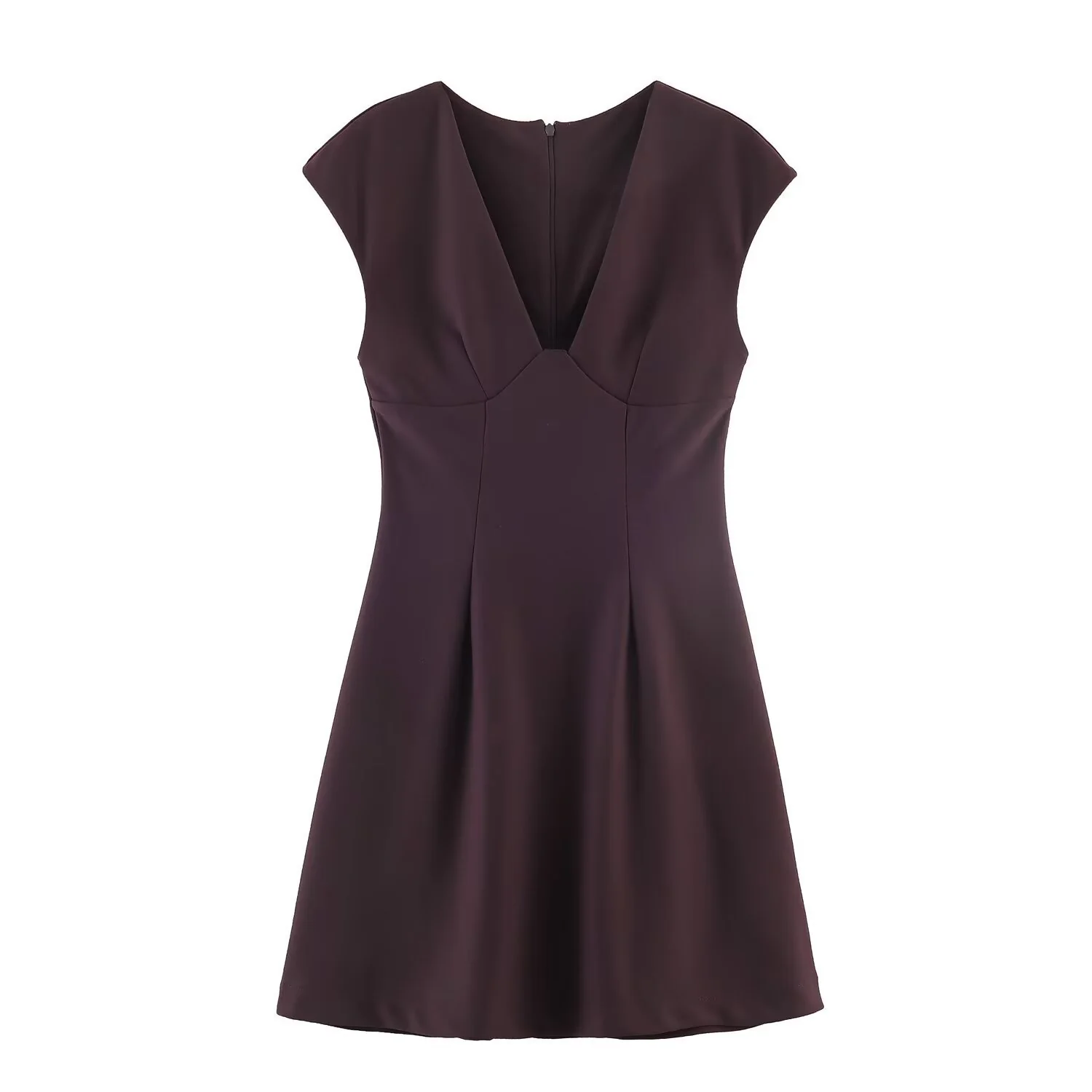 Damen elegantes Kurzkleid mit V-Ausschnitt und A-Linien-Schnitt R&B - Image 8