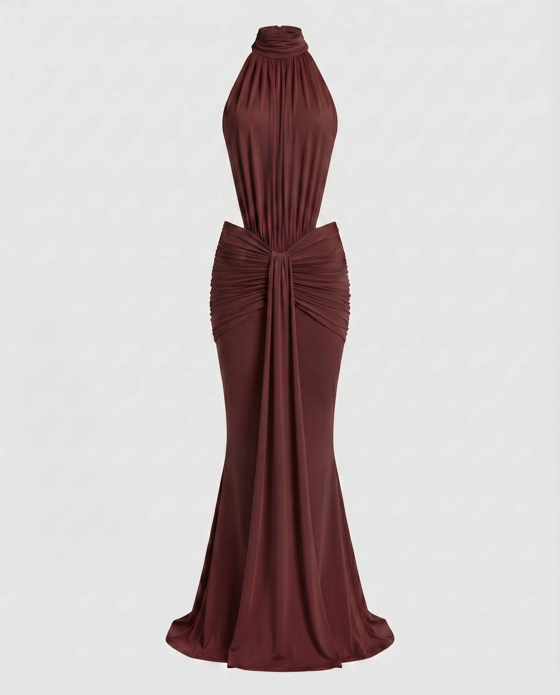 Damen Elegantes Langarm Maxikleid mit asymmetrischem Design R&B - Image 7
