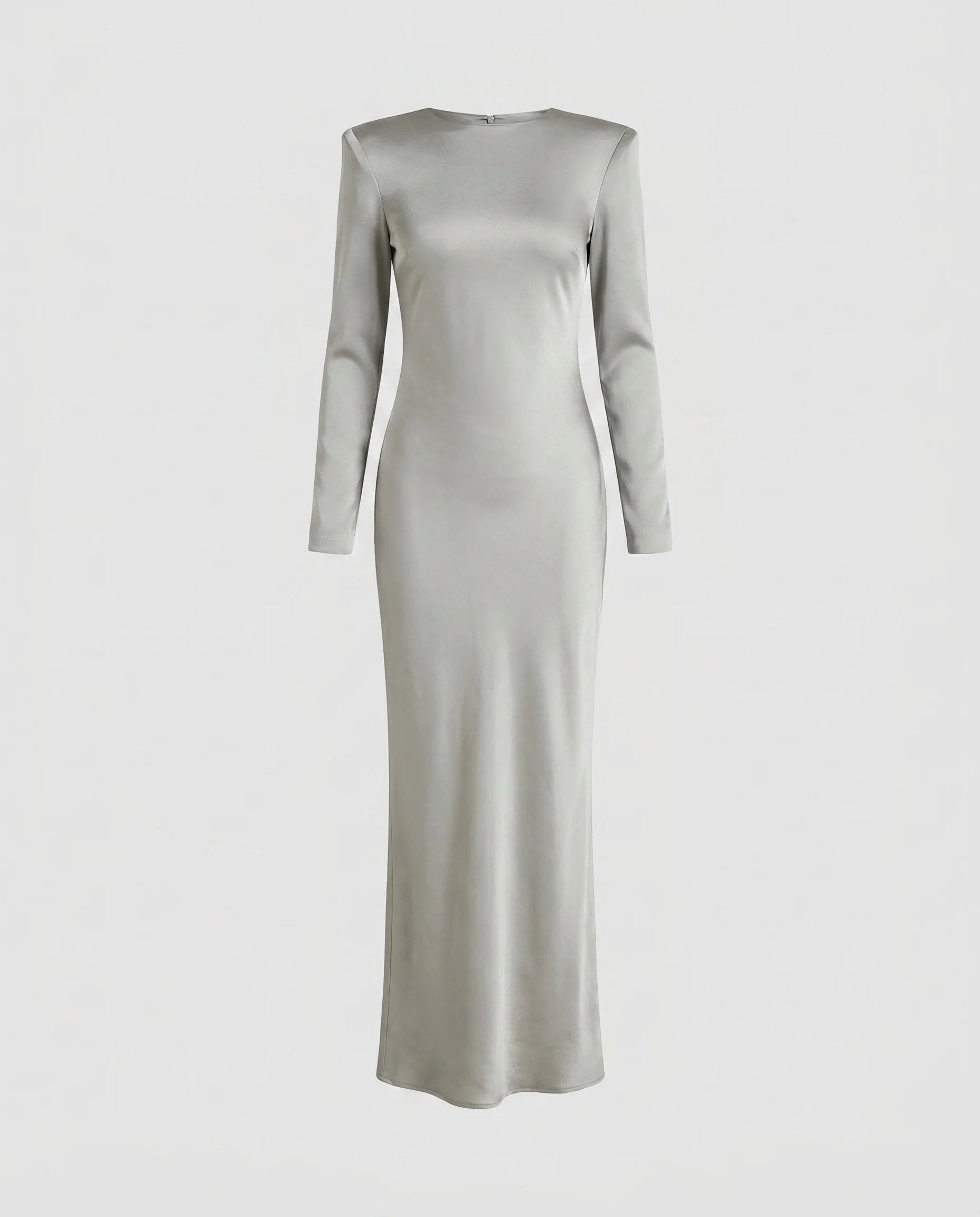 Damen Elegantes Langarmkleid aus fließendem Satinstoff R&B - Image 5