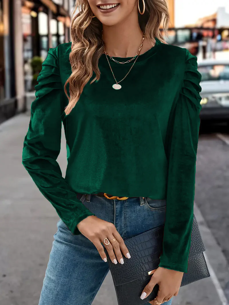 Damen Elegantes Langarmshirt mit Raffungen R&B - Image 9