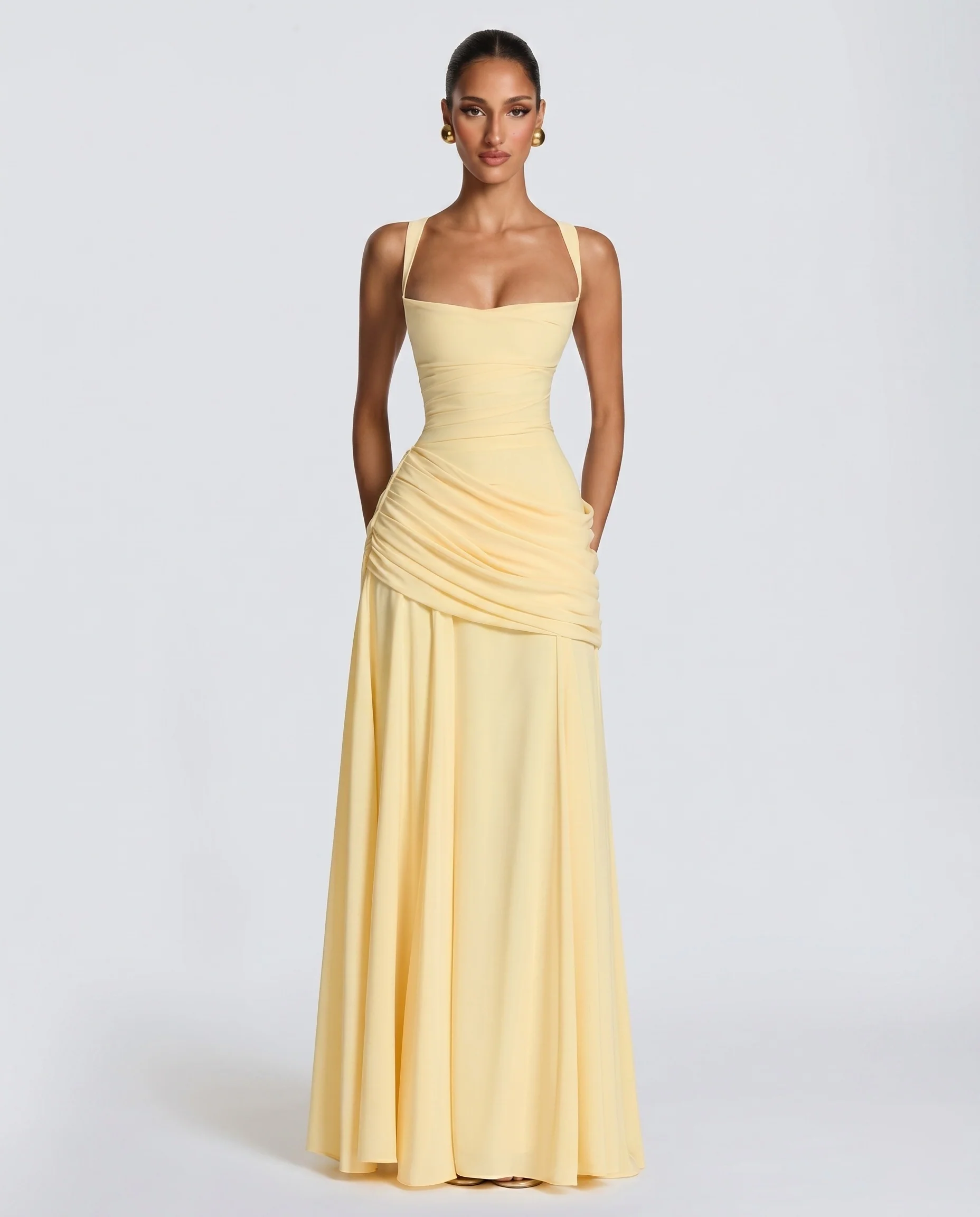 Damen Elegantes langes Cocktailkleid mit raffinierter Drapierung R&B - Image 6
