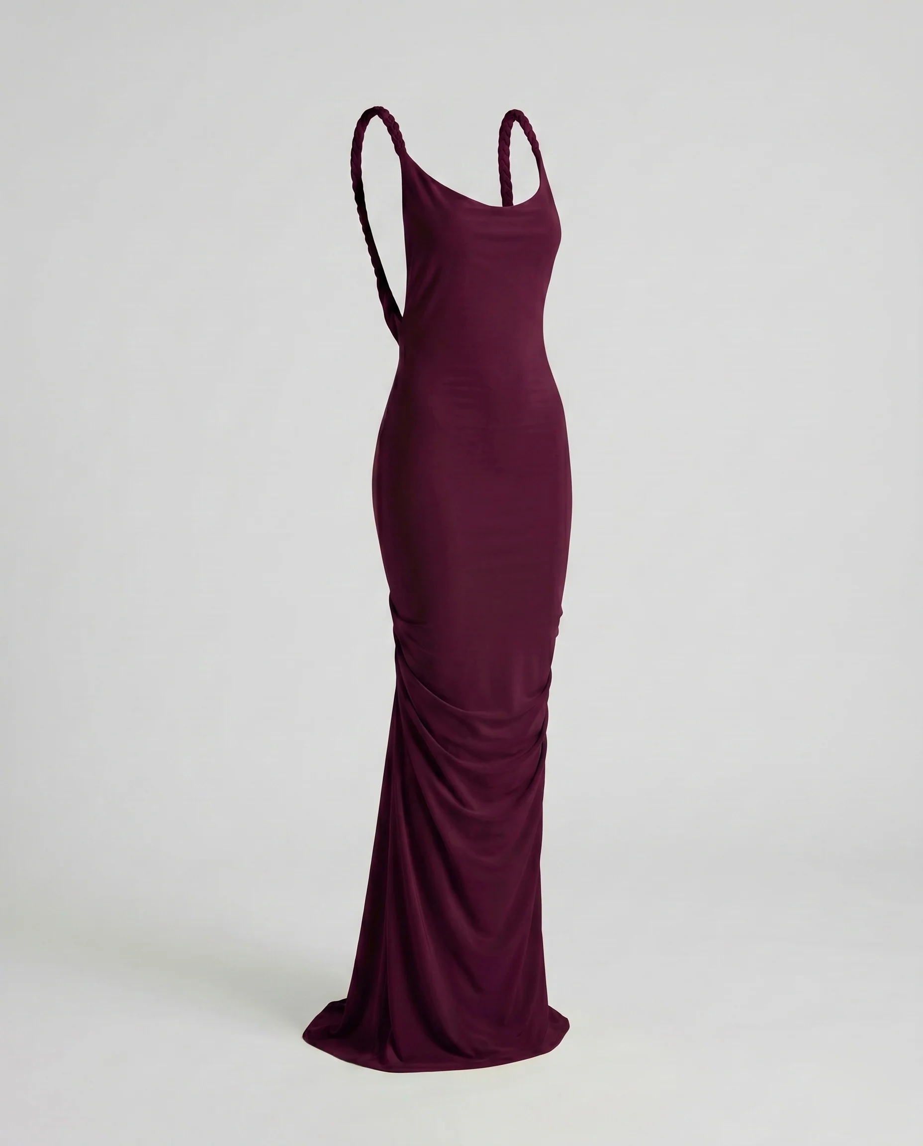 Damen Elegantes langes Satin-Kleid mit schmalem Schnitt und verstellbaren Trägern R&B - Image 6