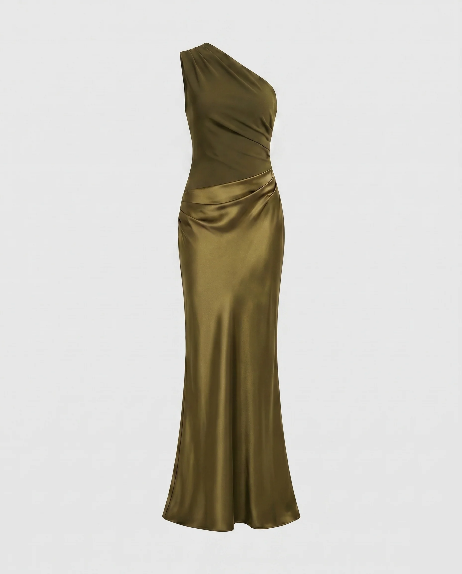 Damen Elegantes Maxikleid mit asymmetrischem Ausschnitt und fließendem Satin R&B - Image 8