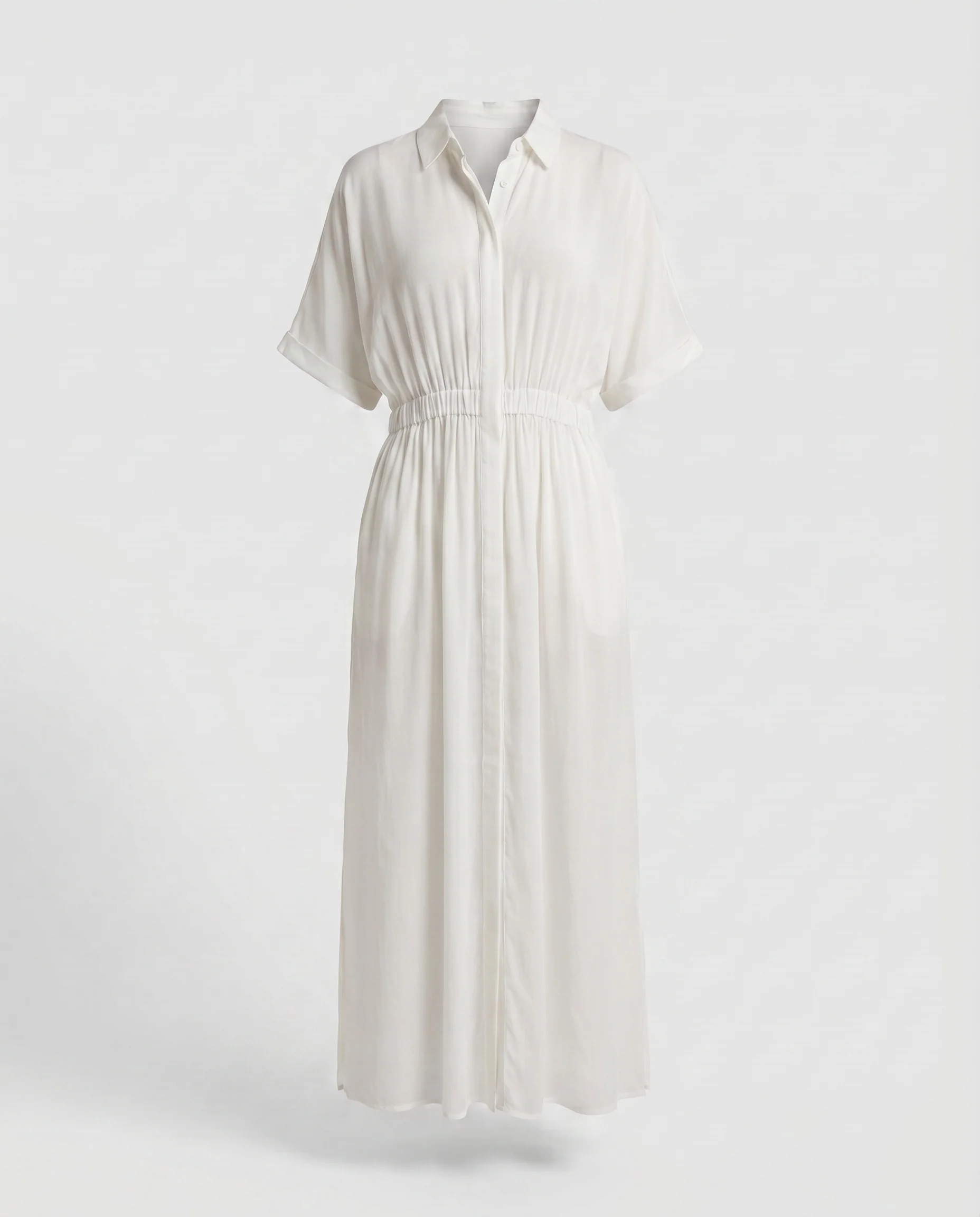 Damen elegantes Maxikleid mit Binde-Gürtel und praktischen Taschen R&B - Image 6