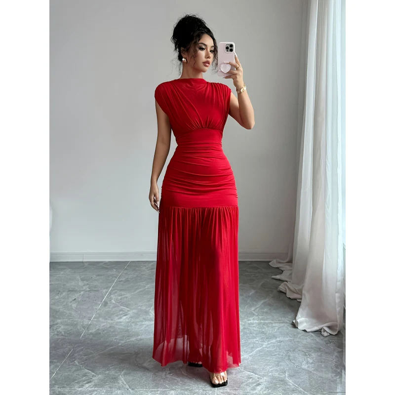Damen Elegantes Maxikleid mit figurbetontem Schnitt und fließendem Rock R&B - Image 4