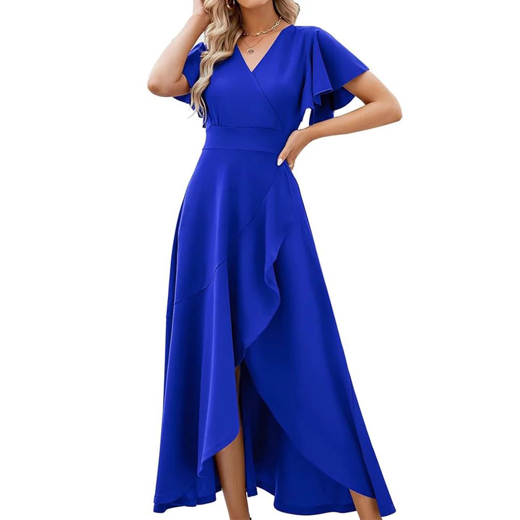 Damen Elegantes Maxikleid mit fließendem Rock und Rüschendetails R&B - Image 5