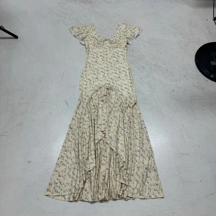 Damen elegantes Maxikleid mit floralem Design und Rüschendetails R&B - Image 6