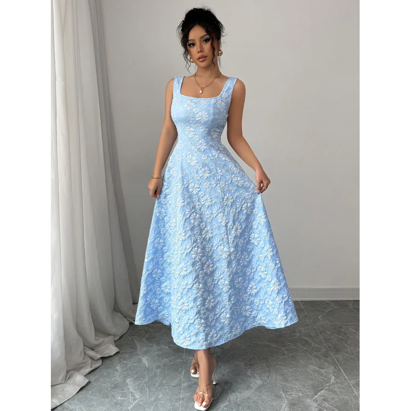 Damen Elegantes Maxikleid mit floralem Stickdesign und A-Linien Schnitt R&B - Image 2