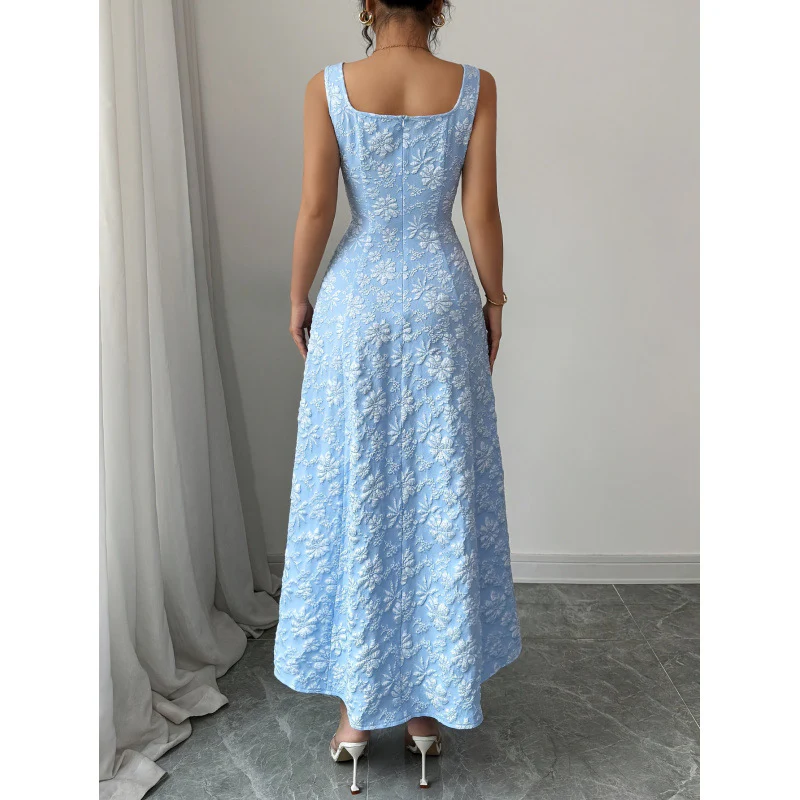 Damen Elegantes Maxikleid mit floralem Stickdesign und A-Linien Schnitt R&B - Image 3