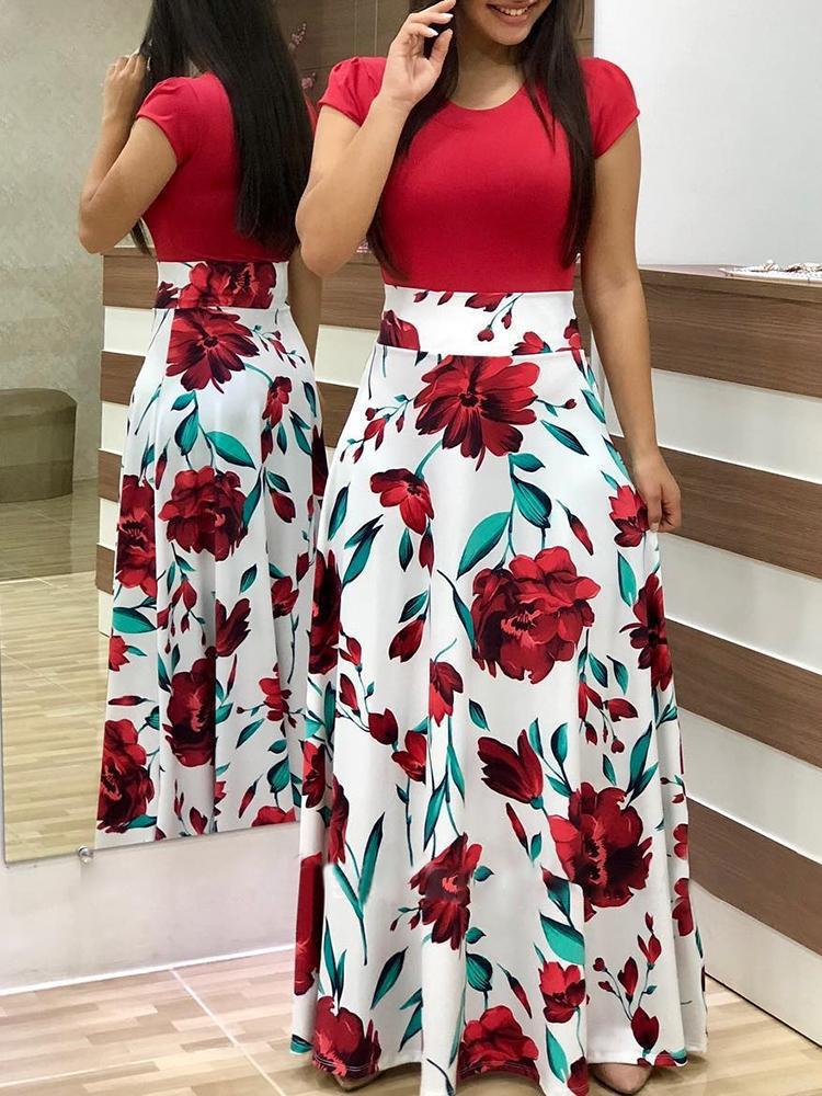 Damen Elegantes Maxikleid mit grafischem Druck und flexiblem Bund R&B - Image 26