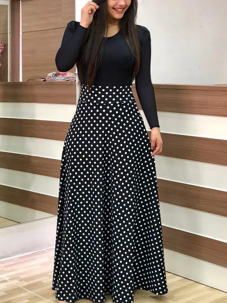 Damen Elegantes Maxikleid mit grafischem Druck und flexiblem Bund R&B - Image 32