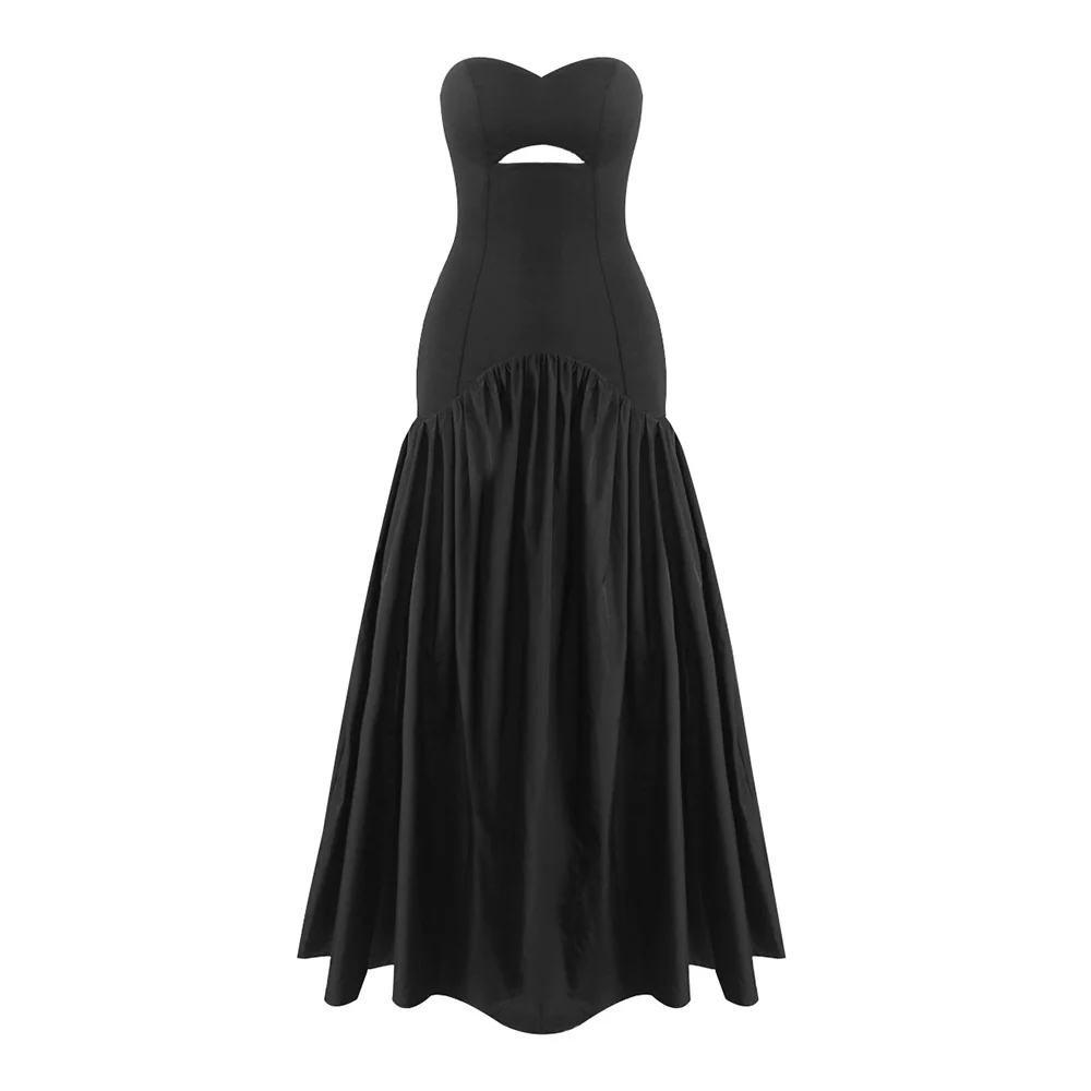 Damen Elegantes Maxikleid mit herzförmigem Ausschnitt und fließendem Rock Heidi-Mode - Image 5