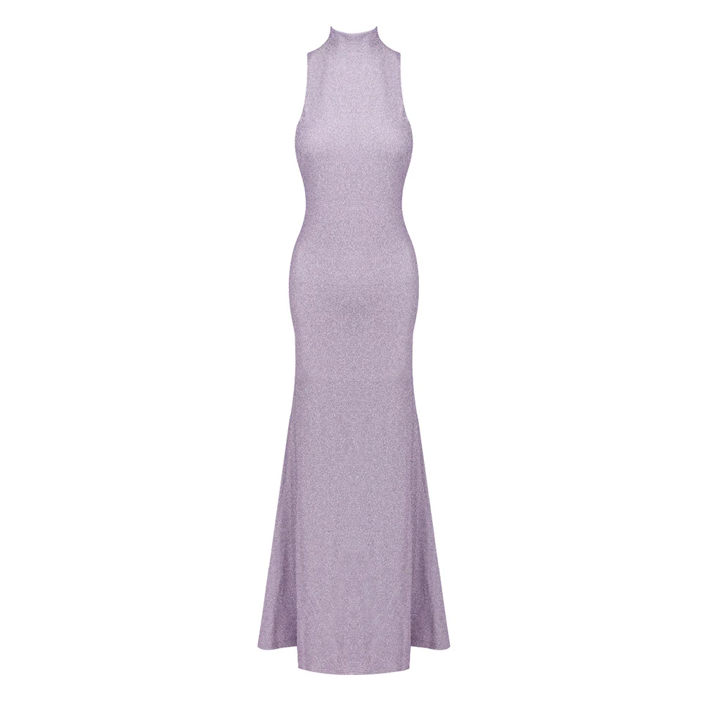 Damen Elegantes Maxikleid mit hohem Stehkragen und figurbetontem Schnitt Heidi-Mode - Image 5
