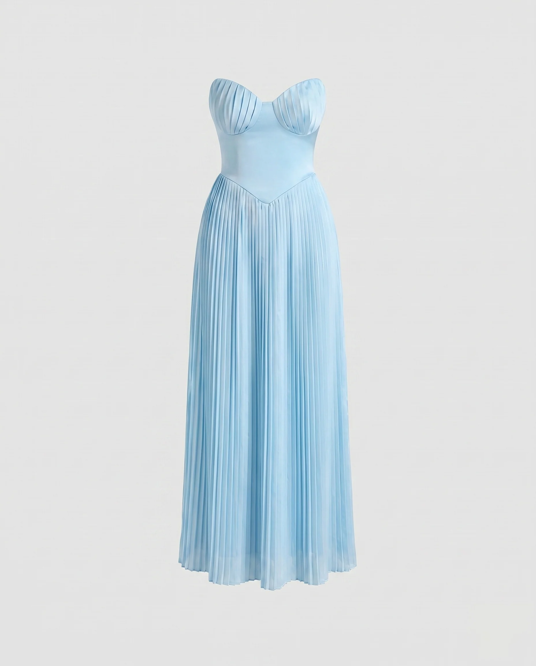 Damen Elegantes Maxikleid mit raffinierter Plissee-Optik und herzförmigem Dekolleté R&B - Image 6