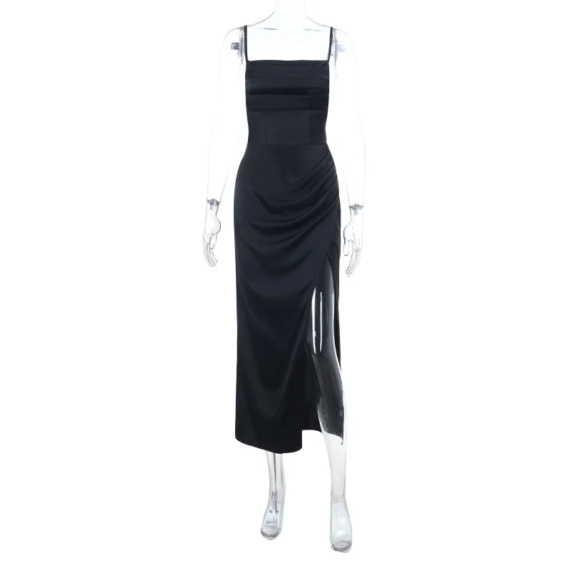 Damen elegantes Maxikleid mit Raffung und seitlichem Schlitz R&B - Image 6
