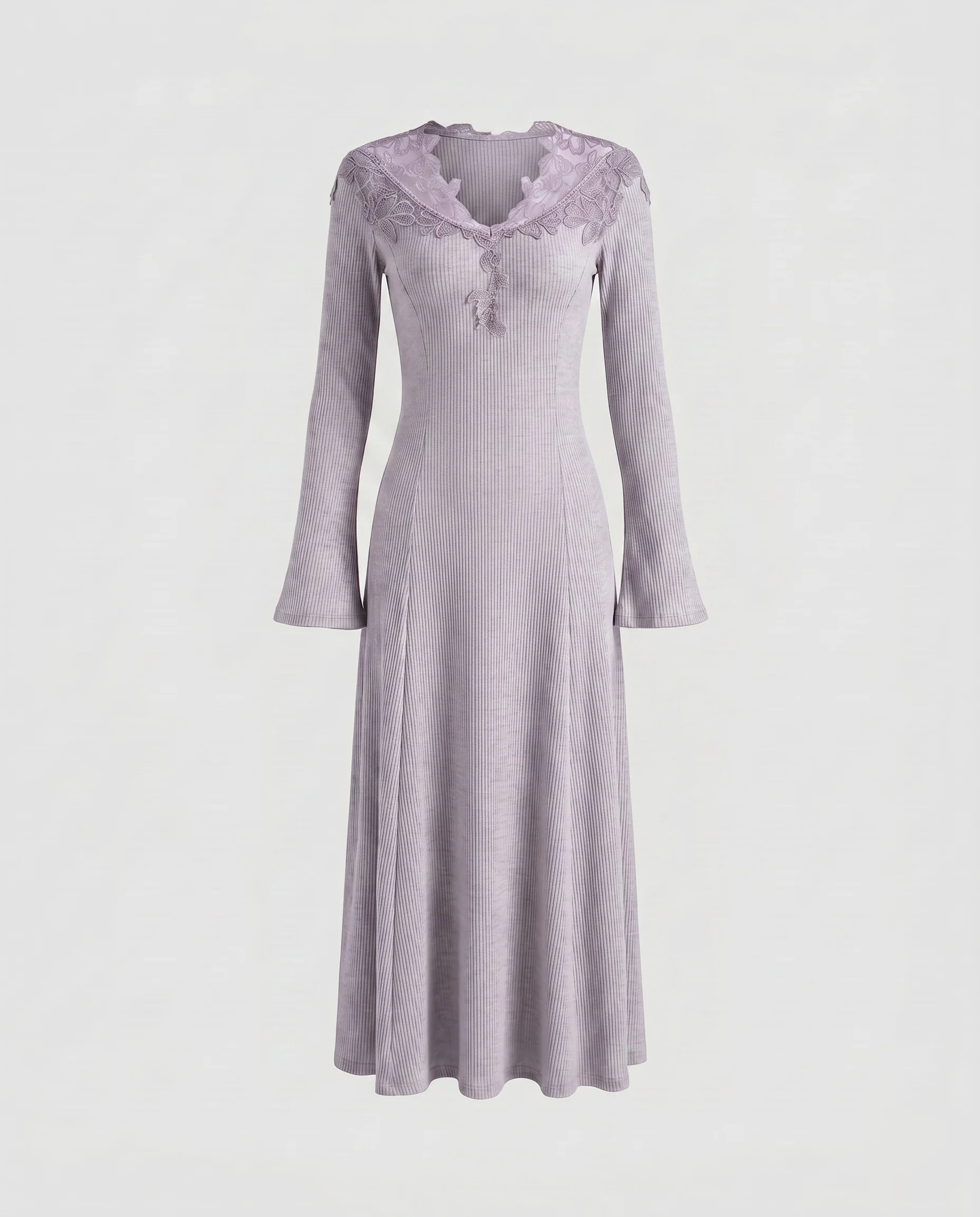 Damen Elegantes Maxikleid mit romantischem Spitzenkragen R&B - Image 6