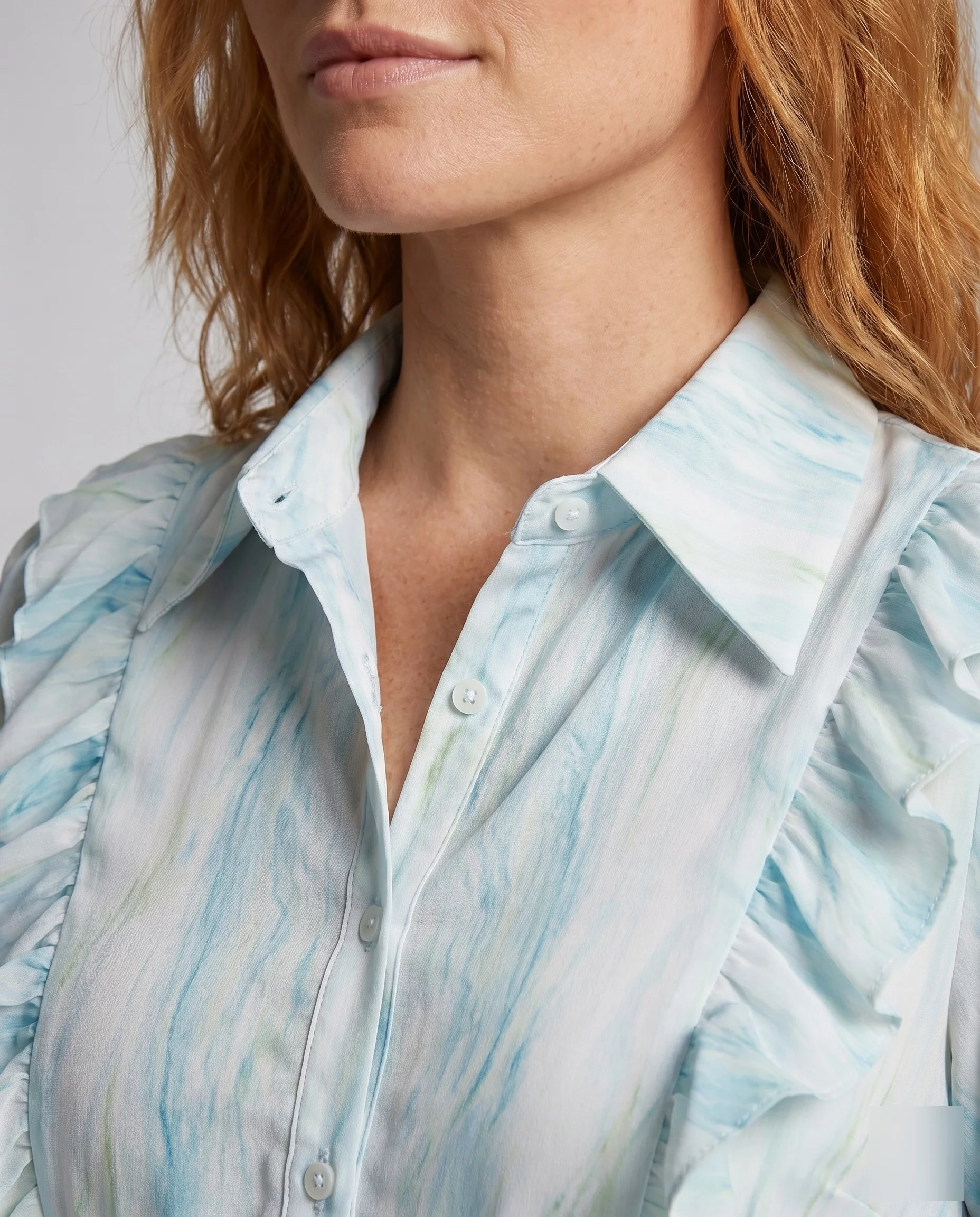 Damen elegantes Maxikleid mit Rüschen und taillierter Passform R&B - Image 3