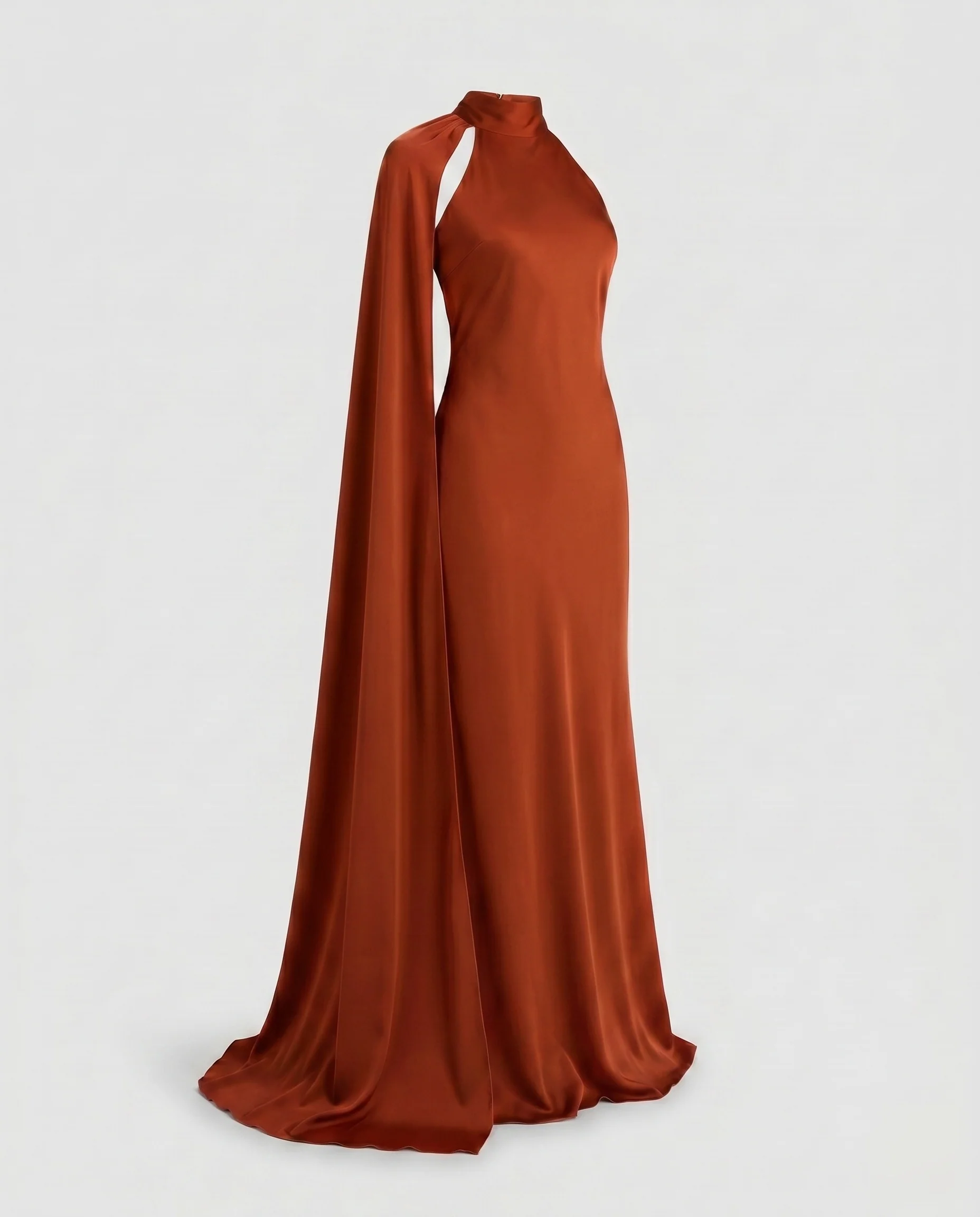 Damen Elegantes Maxikleid mit schulterfreiem Halterdesign und fließendem Satin R&B - Image 8