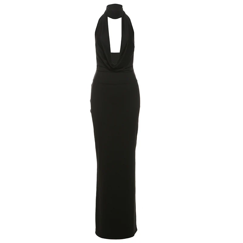 Damen Elegantes Maxikleid mit tiefem V-Ausschnitt und seitlichen Cut-Outs R&B - Image 6