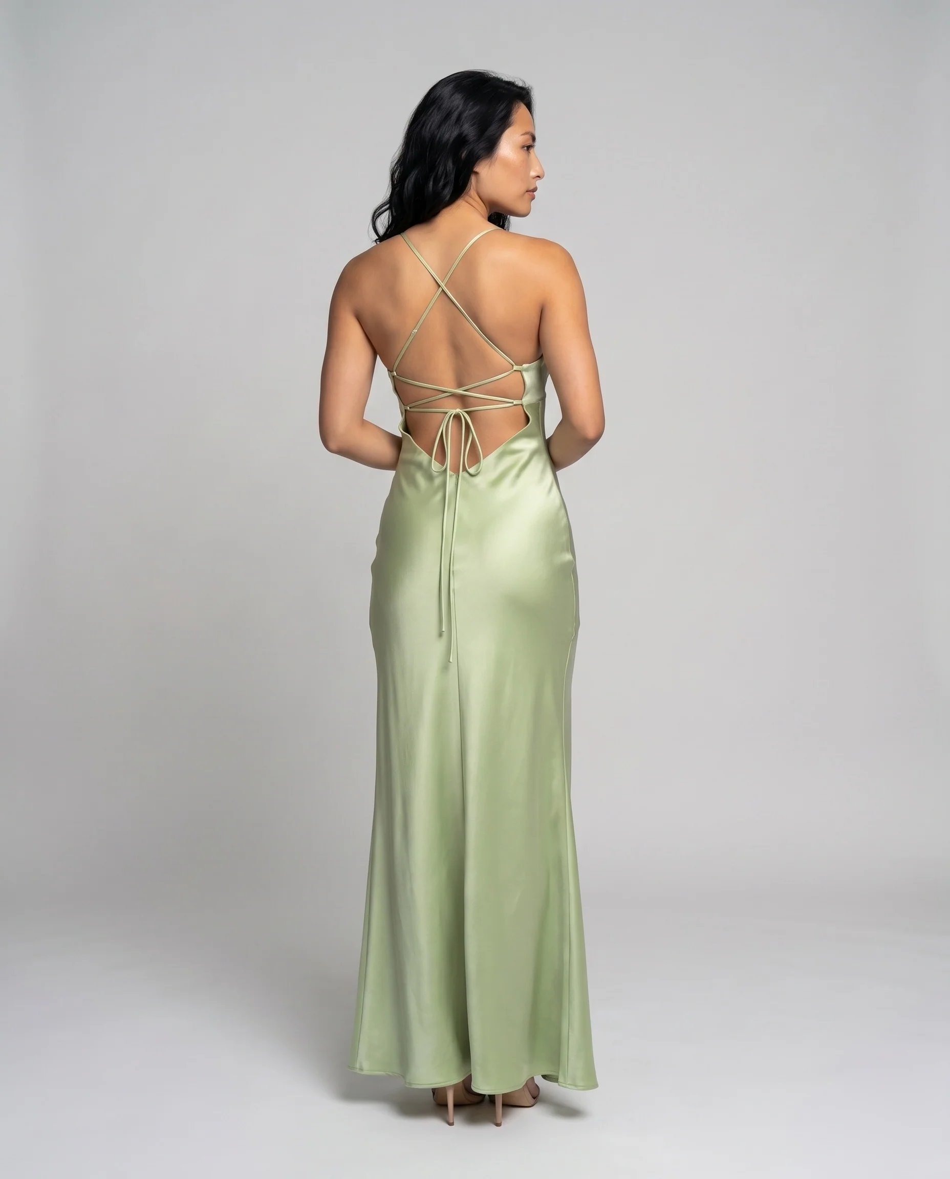 Damen Elegantes Maxikleid mit verführerischem Spaghetti-Trägerdesign und seitlichem Schlitz R&B - Image 4
