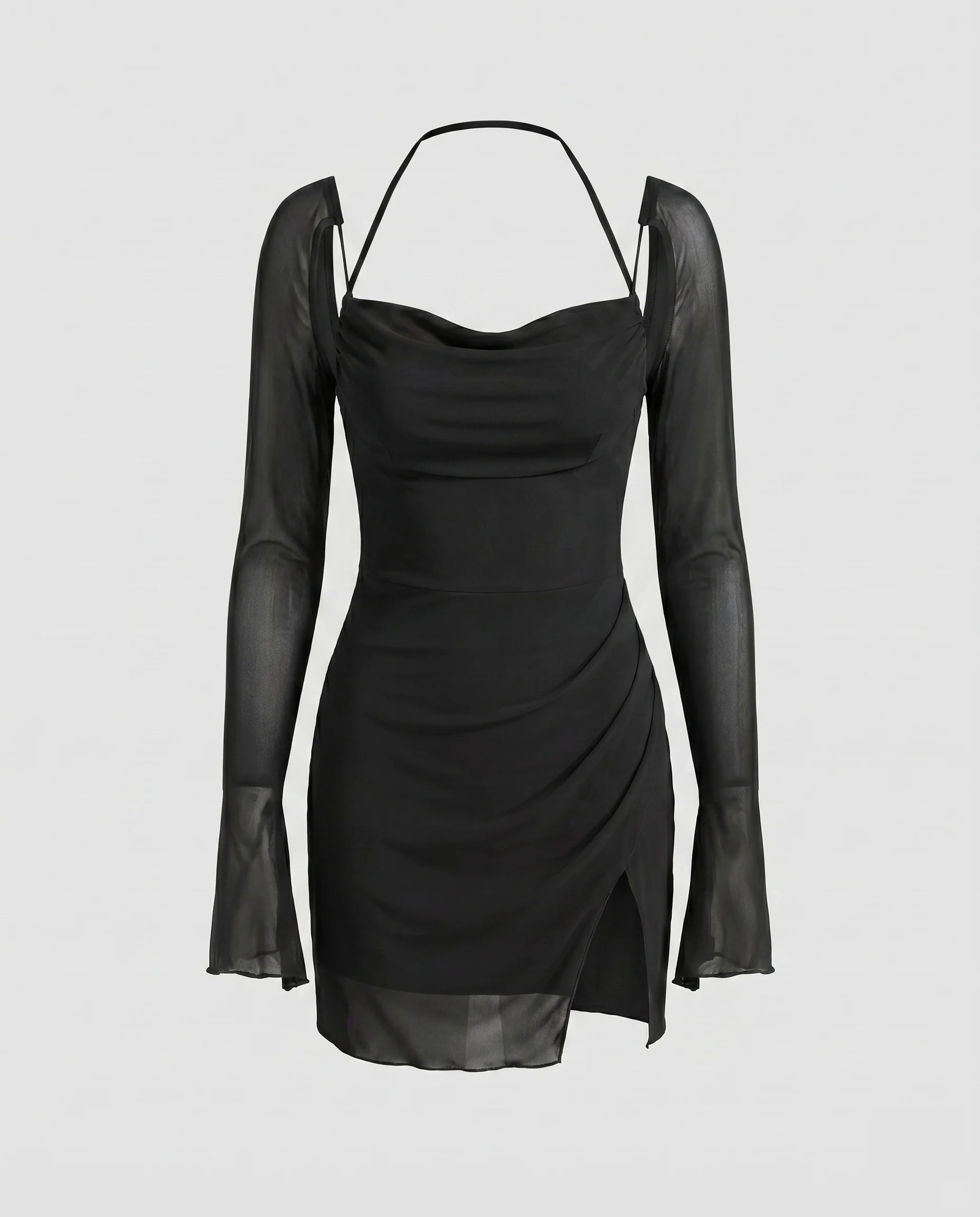 Damen Elegantes Minikleid mit raffinierten Ärmeln und asymmetrischem Ausschnitt R&B - Image 7