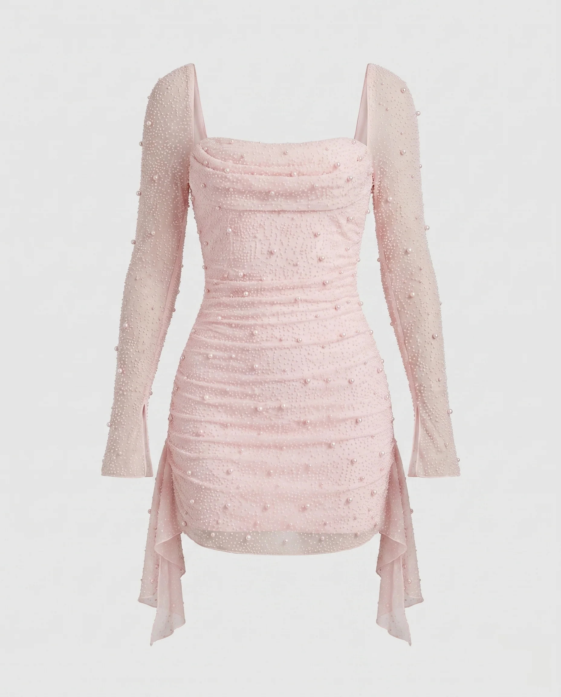 Damen elegantes Minikleid mit schimmerndem Perlendesign R&B - Image 5
