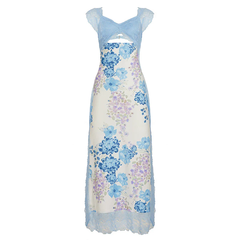 Damen elegantes Nachthemd mit floralen Einsätzen und zarten Spitzenakzenten Heidi-Mode - Image 6
