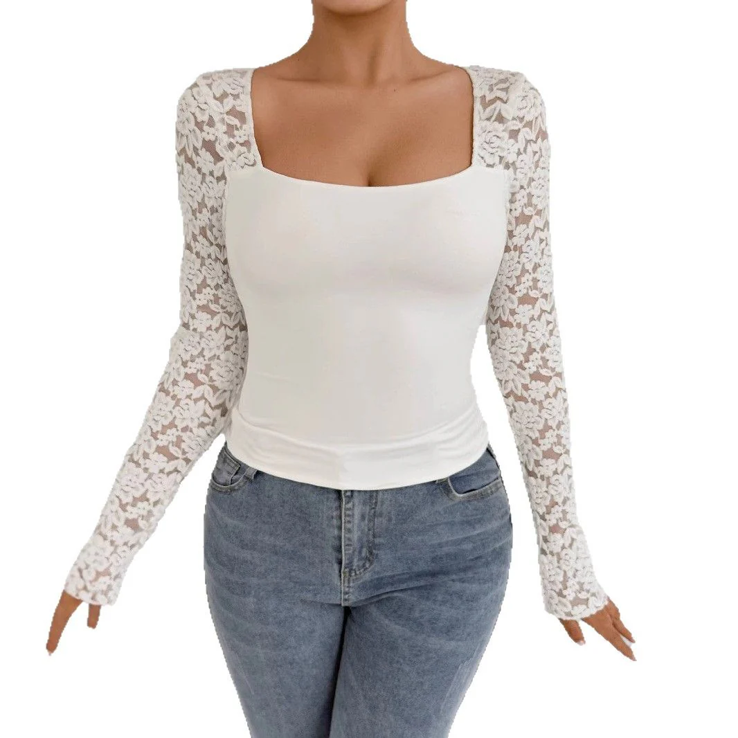 Damen Elegantes Oberteil mit Spitzenärmeln R&B - Image 5