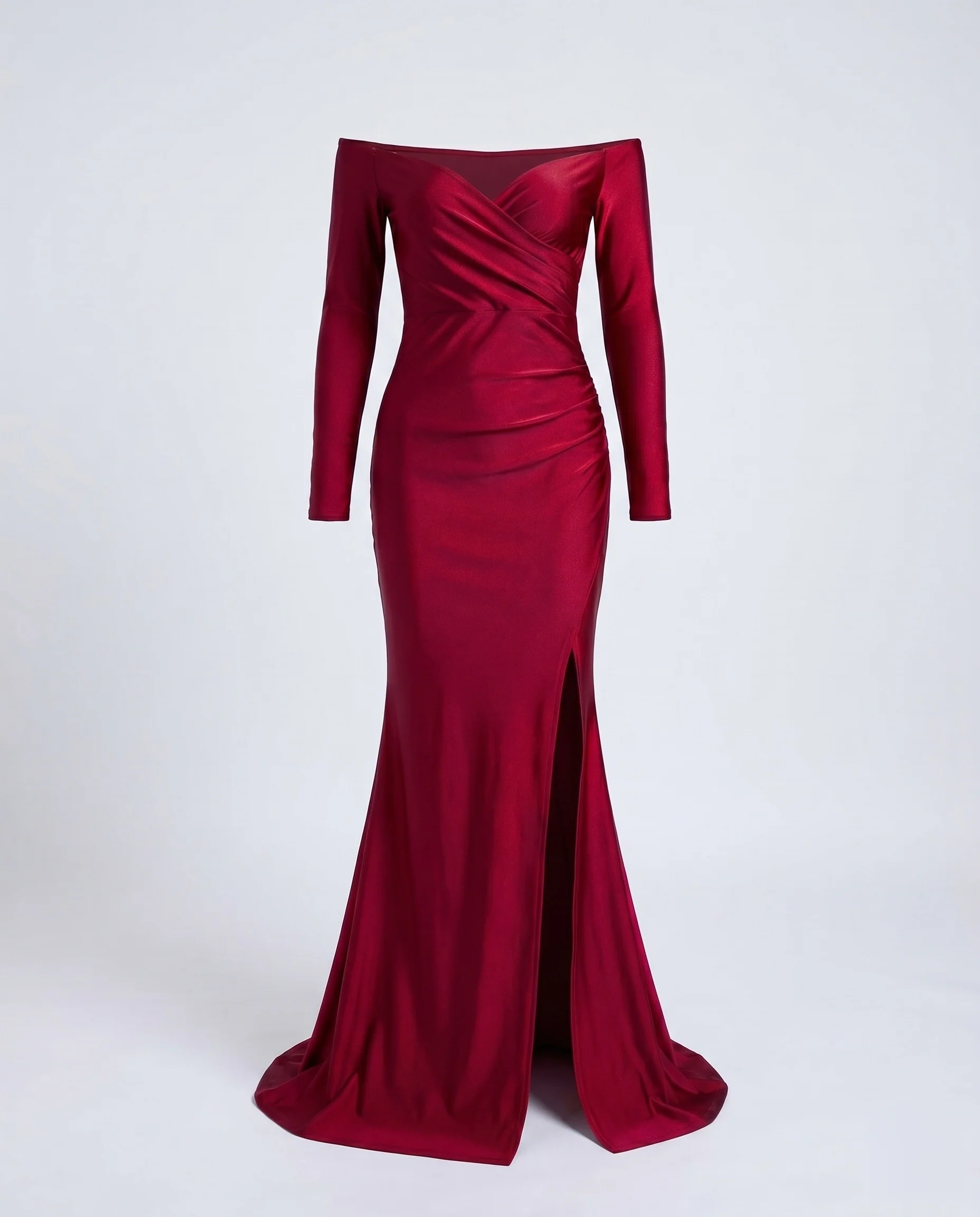 Damen Elegantes Off-Shoulder Maxikleid mit figurbetonter Silhouette und Schlitz R&B - Image 8