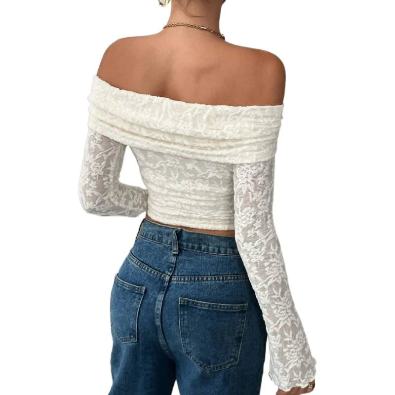 Damen Elegantes Off-Shoulder Oberteil mit Rüschendetails R&B - Image 5