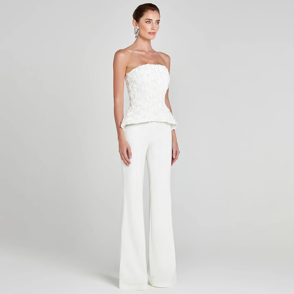 Damen Elegantes Peplum-Top mit ausgestellter Hose Heidi-Mode - Image 2