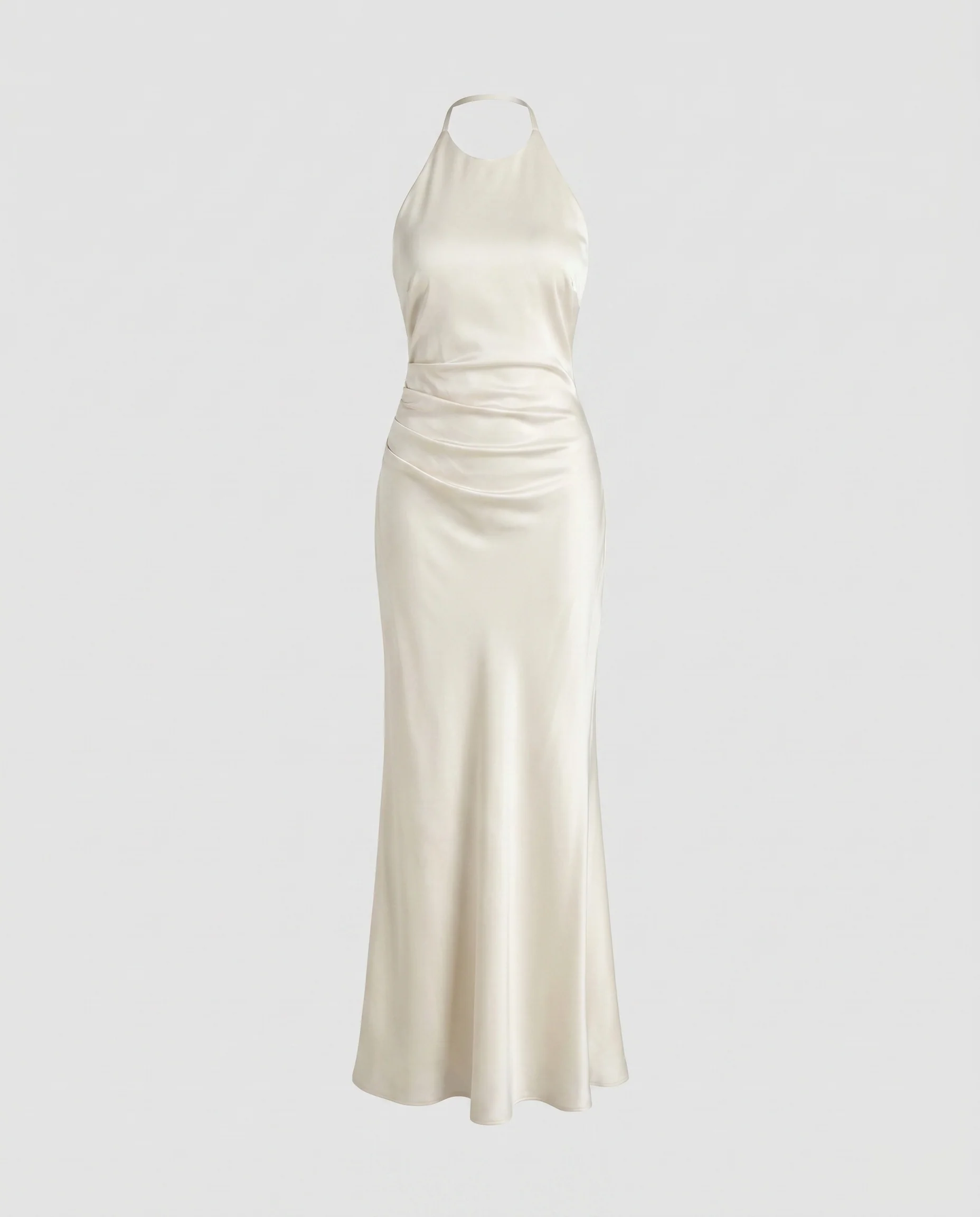 Damen elegantes Satin-Maxikleid mit schicker Rückenöffnung R&B - Image 4
