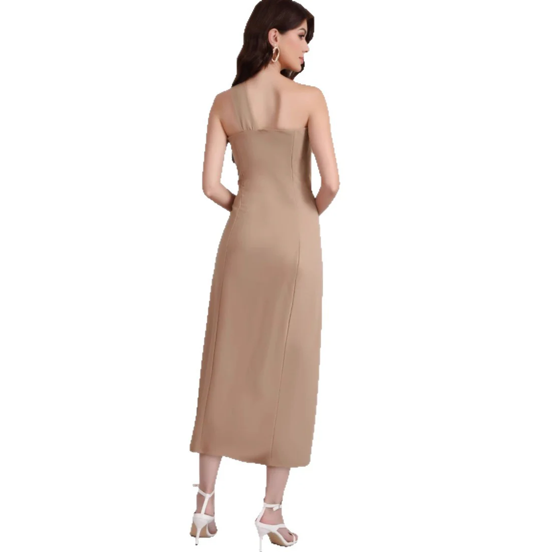 Damen elegantes schulterfreies Maxikleid mit Dekorativem Detail R&B - Image 5